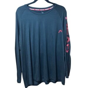 HEAD Men's Navy and Pink Long Sleeve Tee